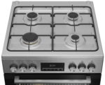 Stainless steel gas stove with four burners