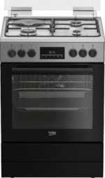 Stainless steel gas range with oven and display
