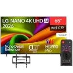 LG 65-inch Nano 4K UHD TV with remote