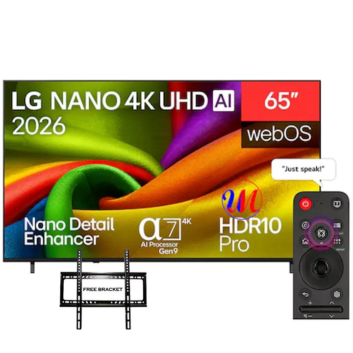 LG 65-inch Nano 4K UHD TV with remote