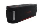 Black XBOOM portable speaker with red LED lights