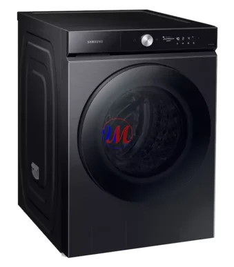 Black Samsung front-load washing machine