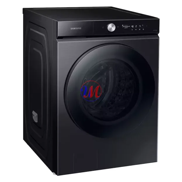 Black Samsung front-load washing machine