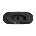 Underside of a black wireless speaker with mounting port