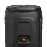 Rear view of black JBL PartyBox portable speaker
