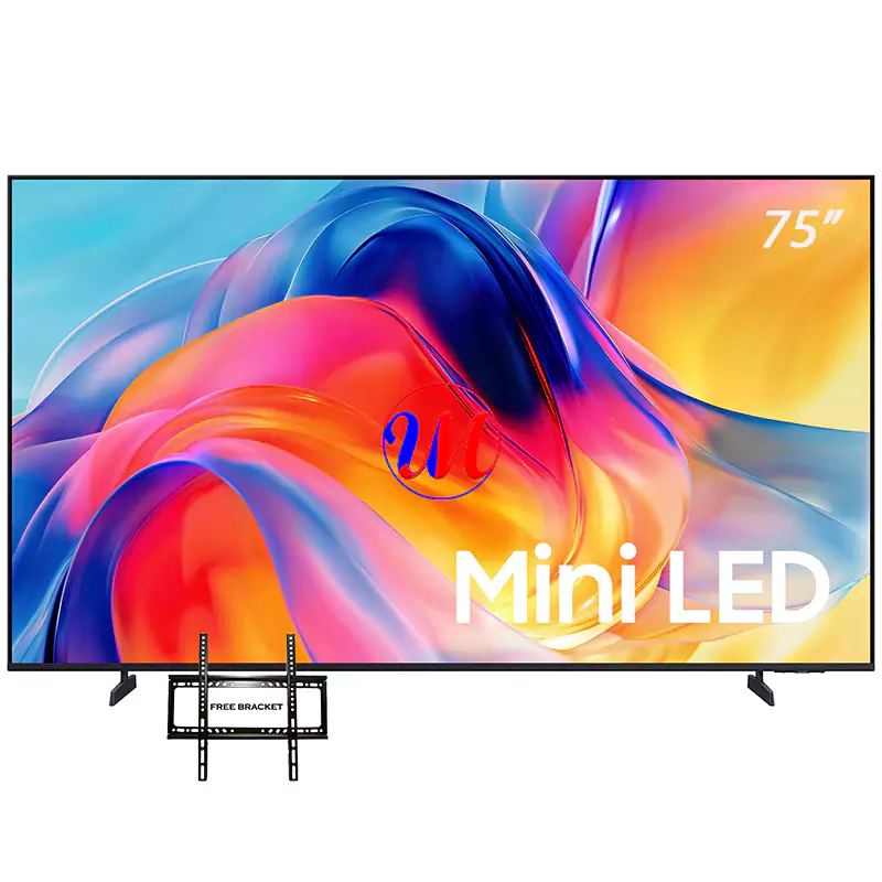 75-inch Mini LED television with colorful abstract display