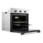 Stainless steel built-in oven with open door