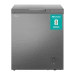 Gray Hisense chest freezer with front temperature control