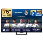 Hisense 75-inch U7S TV with Real Madrid players