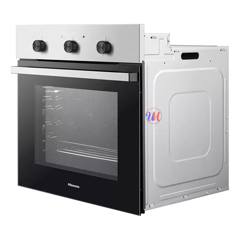 Hisense built-in oven with black glass door and controls