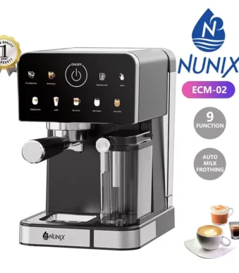 Nunix ECM-02 espresso machine with automatic milk frother