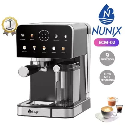 Nunix ECM-02 espresso machine with automatic milk frother