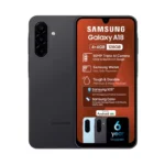 Samsung Galaxy A18 smartphone shown front and back